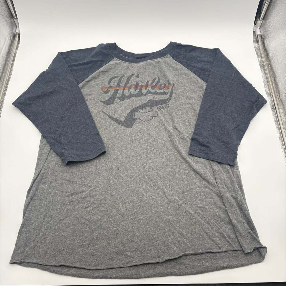 Harley-Davidson Scottsdale Raglan T-Shirt Size XL Gray Blue Cactus 1903